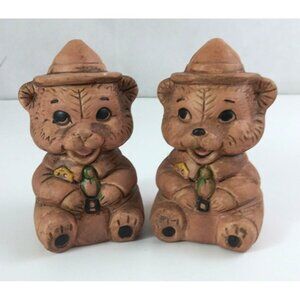 Vintage 1960s Winton Smokey The Bear Forest Ranger 4.5" Salt & Pepper Shakers